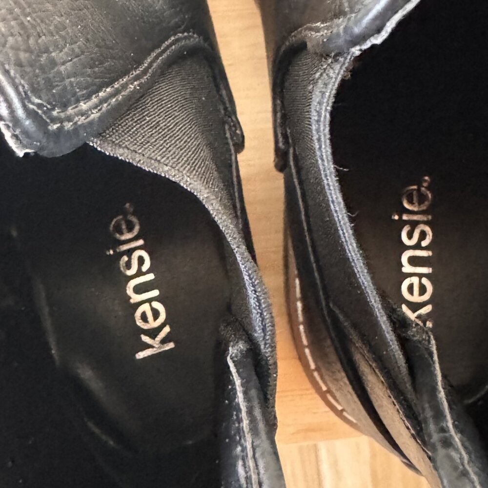 NEVER WORN - Kensie Khai Chelsea Boot Women's Size 7.5M Black Leather Ankle High - Picture 5 of 7